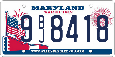 MD license plate 9BJ8418