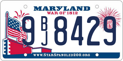 MD license plate 9BJ8429