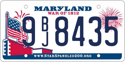 MD license plate 9BJ8435