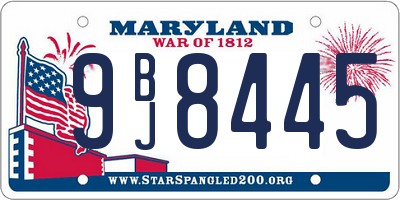 MD license plate 9BJ8445