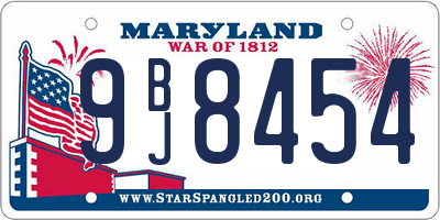 MD license plate 9BJ8454