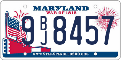 MD license plate 9BJ8457