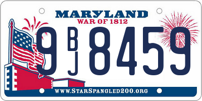 MD license plate 9BJ8459