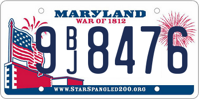 MD license plate 9BJ8476