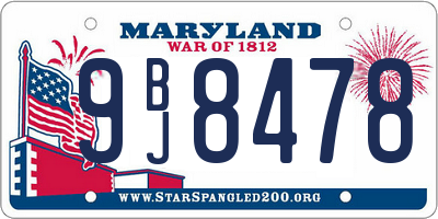 MD license plate 9BJ8478