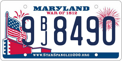 MD license plate 9BJ8490