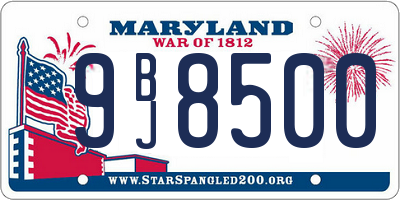 MD license plate 9BJ8500