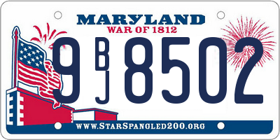MD license plate 9BJ8502