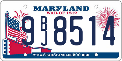 MD license plate 9BJ8514