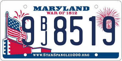 MD license plate 9BJ8519