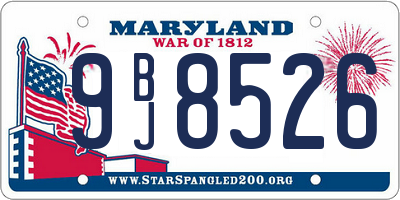 MD license plate 9BJ8526