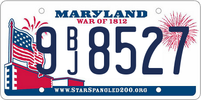 MD license plate 9BJ8527