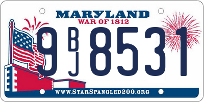 MD license plate 9BJ8531