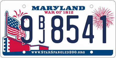 MD license plate 9BJ8541