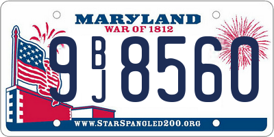 MD license plate 9BJ8560