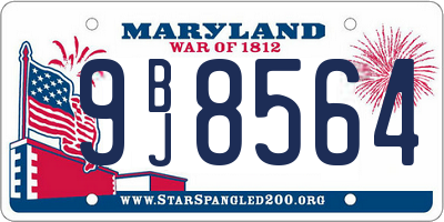 MD license plate 9BJ8564