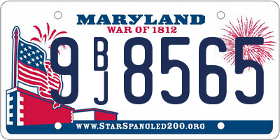 MD license plate 9BJ8565
