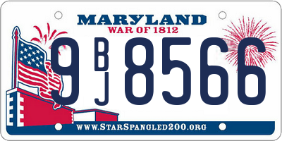 MD license plate 9BJ8566