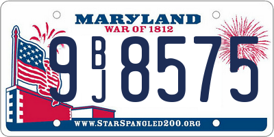 MD license plate 9BJ8575