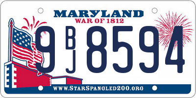 MD license plate 9BJ8594
