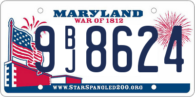 MD license plate 9BJ8624