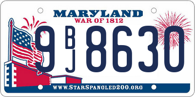 MD license plate 9BJ8630
