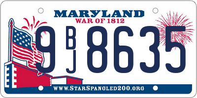 MD license plate 9BJ8635