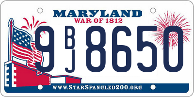 MD license plate 9BJ8650