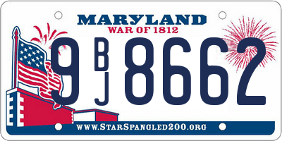 MD license plate 9BJ8662