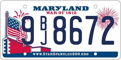 MD license plate 9BJ8672