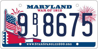 MD license plate 9BJ8675