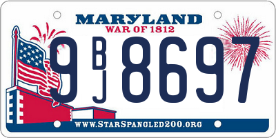 MD license plate 9BJ8697