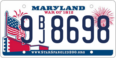 MD license plate 9BJ8698