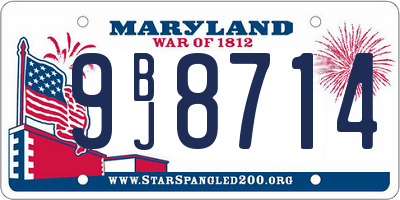 MD license plate 9BJ8714