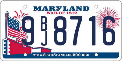 MD license plate 9BJ8716