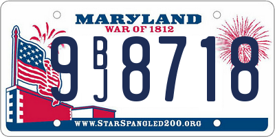 MD license plate 9BJ8718