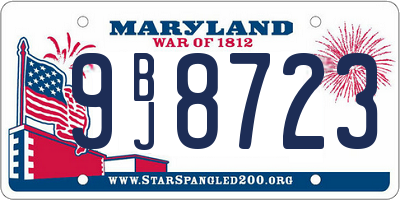MD license plate 9BJ8723