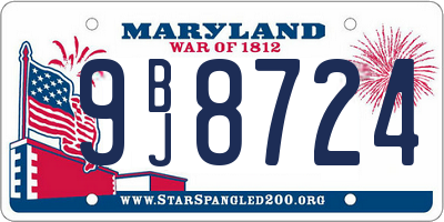 MD license plate 9BJ8724