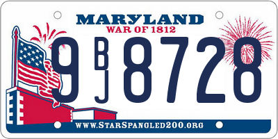 MD license plate 9BJ8728