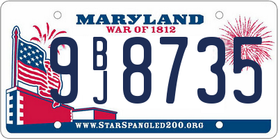 MD license plate 9BJ8735