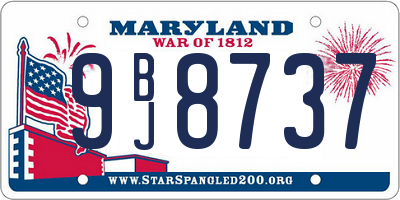 MD license plate 9BJ8737