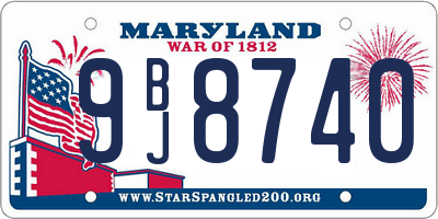 MD license plate 9BJ8740