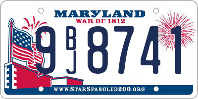 MD license plate 9BJ8741