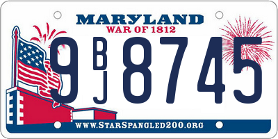 MD license plate 9BJ8745