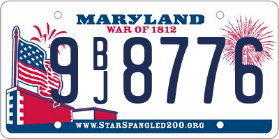 MD license plate 9BJ8776