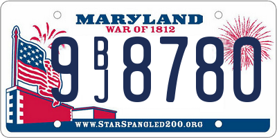 MD license plate 9BJ8780