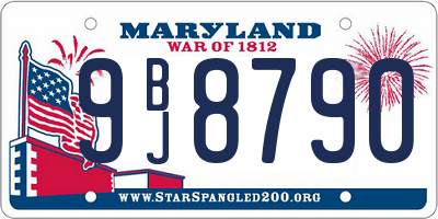MD license plate 9BJ8790