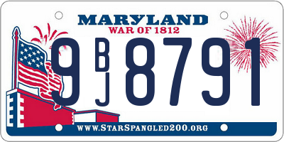 MD license plate 9BJ8791