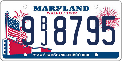 MD license plate 9BJ8795