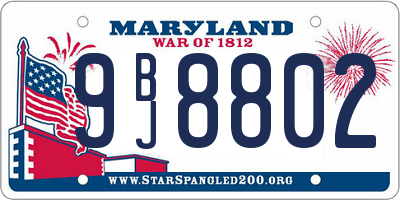 MD license plate 9BJ8802